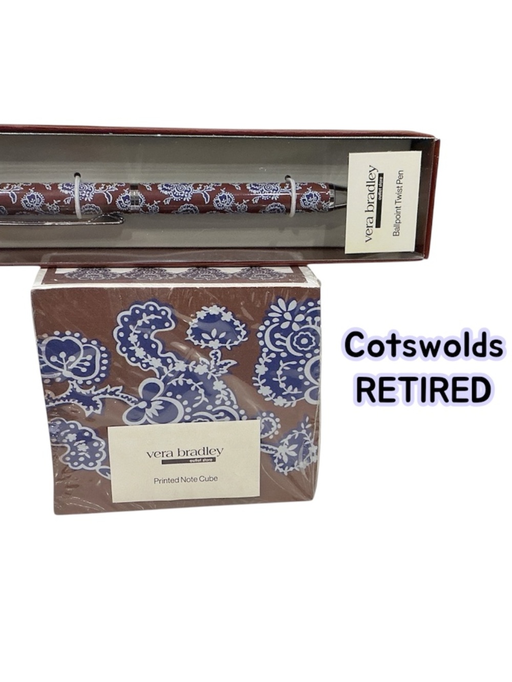 VERA BRADLEY COTSWOLDS Note Cube and Pen